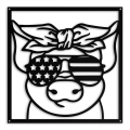 Ozdoba ścienna metalowa American Piggy