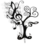 Stojak na biżuterię NUTKI [M] 23x31cm prezent dla miłośniczek muzyki