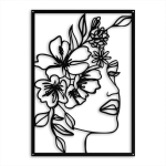 Head in Flowers [XL] 60x84cm - Metalowa Dekoracja Ścienna