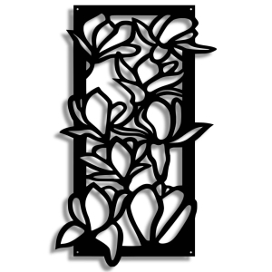 Dekor Iris Flowers [XXL] 58x94cm - Metalowa dekoracja - Ozdoba ścienna