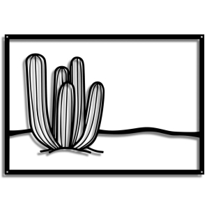Dekor Just A Cactus  [XL] 86x60cm - Metalowa dekoracja - Ozdoba ścienna