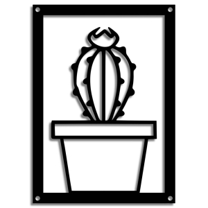 Dekor Kaktus Bożenka [M] 22x30cm - Metalowa dekoracja - Ozdoba ścienna