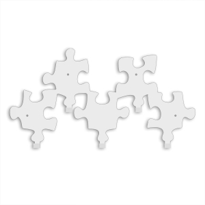 Wieszak na kurtki do przedpokoju Duże Puzzle [L] - 50x28cm - Metalowa ozdoba ścienna