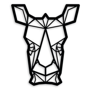 Geometryczny Nosorożec [XL] 67x80cm - Metalowa dekoracja - Ozdoba ścienna