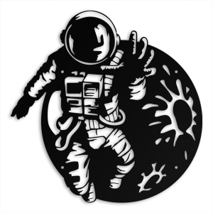Kosmonauta w Kosmosie [XL] 56x56cm - Metalowa Dekoracja Ścienna