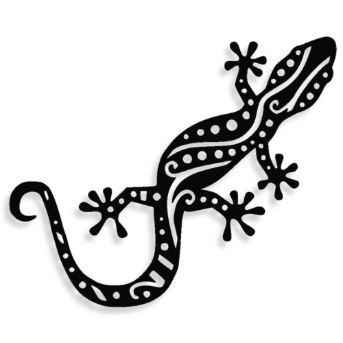 Dekor Metalowy JASZCZURKA LIZARD KING Czarny Struktura