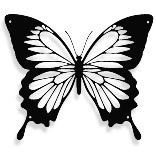 Dekor Metalowy Swallowtail Butterfly Czarny Struktura