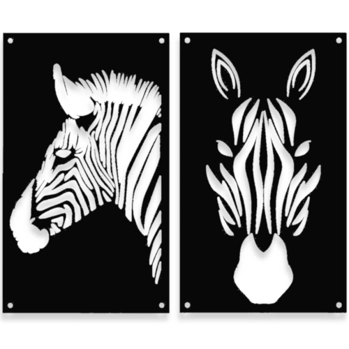Dekory Metalowe Zebra Sawannowa Komplet Czarny Struktura