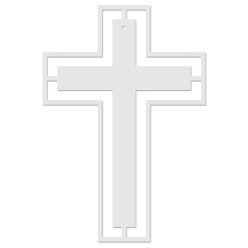 Metalowa dekoracja na ścianę podwójny krzyż