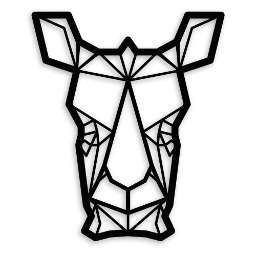 Ozdoba Ścienna z Metalu Geometryczny Nosorożec