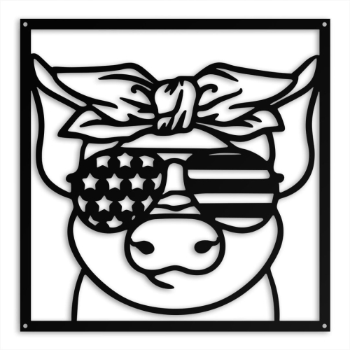 Ozdoba ścienna metalowa American Piggy