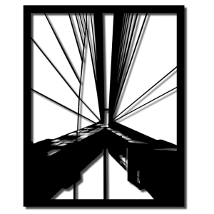 Dekor Most Nad Zatoką [XL] 60x75cm - Metalowa Dekoracja Ścienna