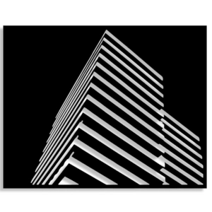 Dekor Majestatyczne Wieżowce [XL] 70x60cm - Metalowa dekoracja - Ozdoba ścienna