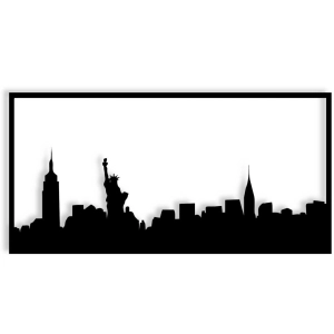 Dekor New York [XXL] 120x60cm - Metalowa dekoracja - Ozdoba ścienna