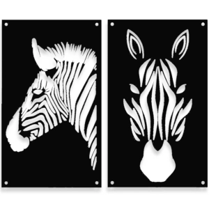 Dekory Zebra Sawannowa Komplet XL 36x60cm - Metalowa dekoracja - Ozdoba ścienna