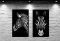 Ozdoba Ścienna Zebra Sawannowa Komplet Czarny Struktura