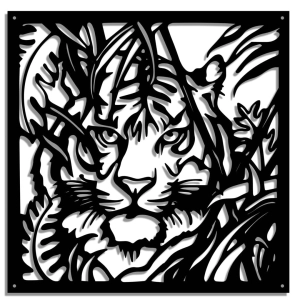 Dekor Tygrys Jungle[XL] 60x60cm - Metalowa dekoracja - Ozdoba ścienna