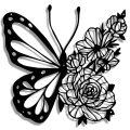 Dekoracja metalowa Różany Motyl