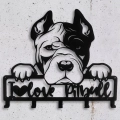 Wieszak metalowy do przedpokoju Pies Pitbull Love