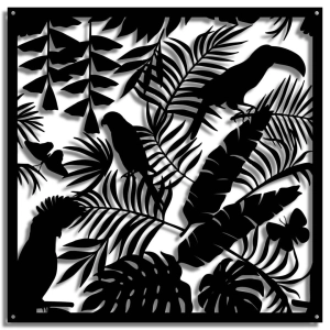 Dekor Birds Paradise [L] 60x60cm - Metalowa dekoracja - Ozdoba ścienna