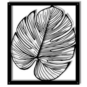 Dekor Monstera Dziurawa [XL] 59x67cm - Metalowa dekoracja - Ozdoba ścienna