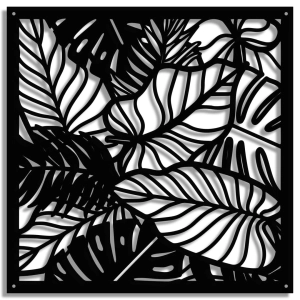 Dekor Ażurowa Dżungla [L] 59x59cm - Metalowa dekoracja - Ozdoba ścienna