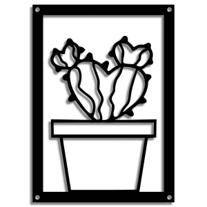 Dekor Kaktus Henio [M] 22x30cm - Metalowa dekoracja - Ozdoba ścienna