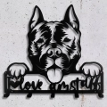 Wieszak z metalu do przedpokoju Pies Amstaff Love