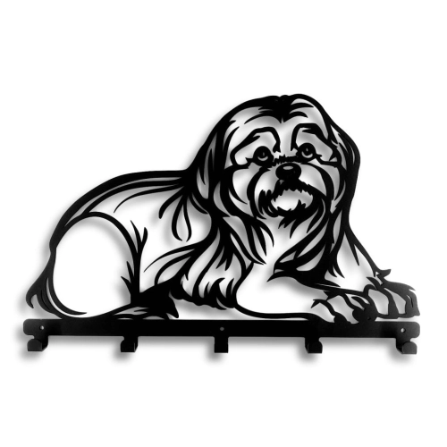 wieszak z metalu do przedpokoju Pies Lhasa Apso