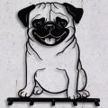 Metalowy wieszak do przedpokoju Pies Mops