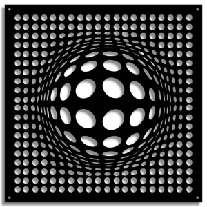 Dekor Kula 3D [XL] 60x60cm- Metalowa dekoracja - Ozdoba ścienna