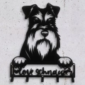 Wieszak z metalu na kurtki i płaszcze Pies Schnauzer Love