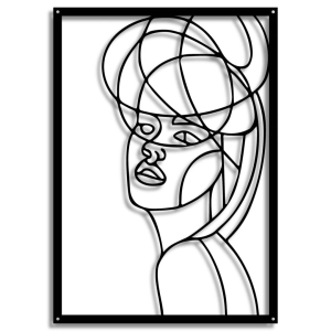 Fascynująca Lily [XL] 54x76cm - Line Art - Metalowa dekoracja - Ozdoba ścienna