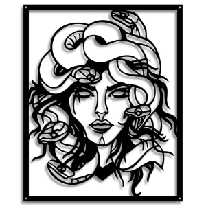 Zniewalająca Meduza [XL] 60x74cm - Metalowa dekoracja - Ozdoba ścienna
