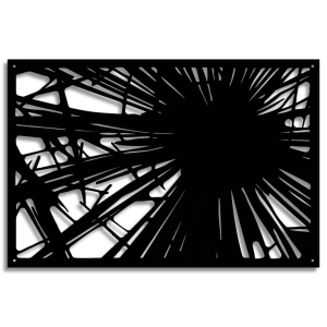 Potłuczone Szkło [XXL] 90x60cm - Metalowa dekoracja - Ozdoba ścienna