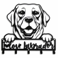 Metalowy wieszak ścienny na kurtki i płaszcze Pies Labrador Love