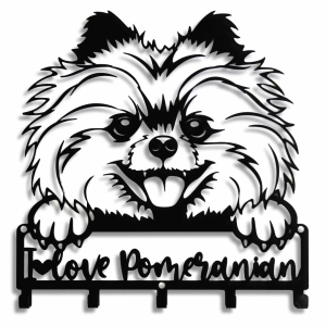 Wieszak do przedpokoju Pies Pomeranian Love [M] 38x41cm
