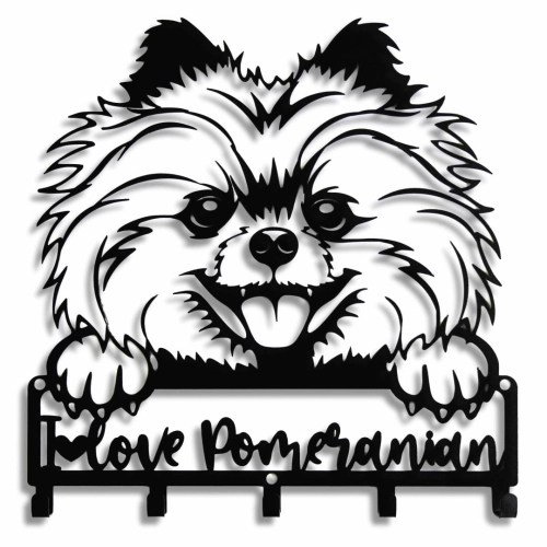 Metalowy wieszak do przedpokoju Szpic Miniaturowy Pomeranian Love