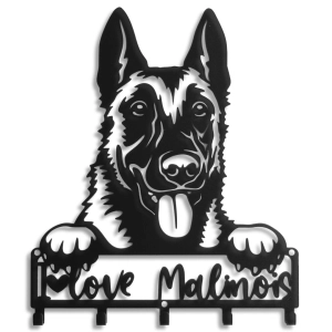 Wieszak do przedpokoju Pies Malinois Love [M] 39x48cm - Owczarek Belgijski