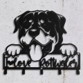 Metalowy Wieszak na klucze i smycze Pies Rottweiler Love