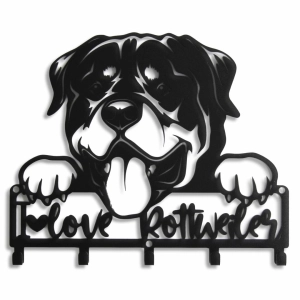 Wieszak do przedpokoju Pies Rottweiler Love [M] 39x34cm Metalowy