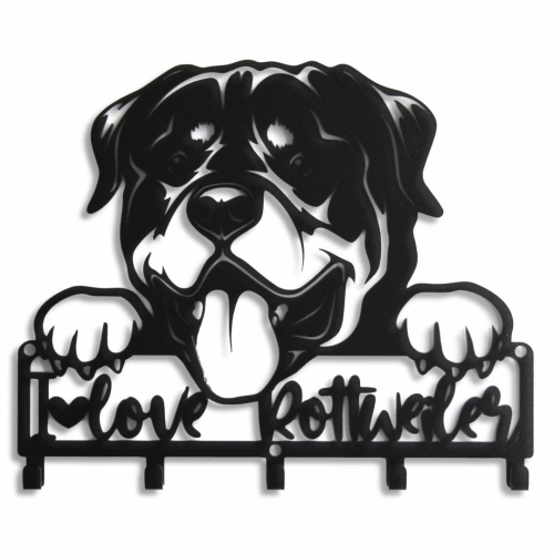 Wieszak do przedpokoju na kurtki i płaszcze Pies Rottweiler Love Zawieszalnia