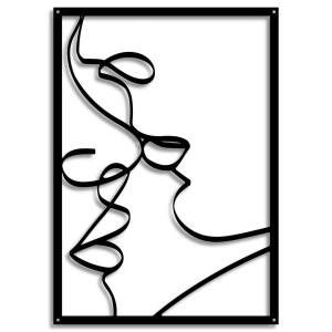 Głębokie Uczucie [XL] 54x76cm - Line Art - Metalowa Dekoracja Ścienna