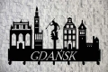 Wieszak do przedpokoju MIASTO GDAŃSK [XL] 60x37,7 CM - Metalowy Wieszak Na Ubrania, Kurtki I Płaszcze