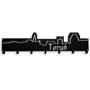 Wieszak do przedpokoju MIASTO TORUŃ ZARYS [XL] 60x18cm - Metalowy Wieszak Na Ubrania, Kurtki I Płaszcze