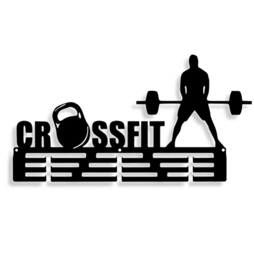 Wieszak na medale CROSSFIT KETTLEBELL [M] 40x22 CM - Metalowy Ścienny Wieszak Na Medale