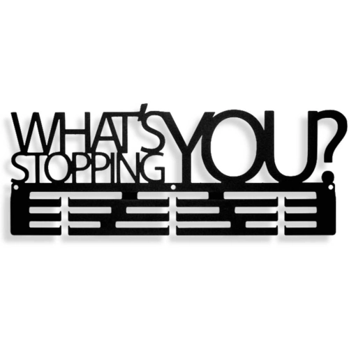Wieszak metalowy na medale What's stopping you? dla sportowców