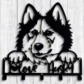 metalowy wieszak na smycze i klucze do przedpokoju pies husky love