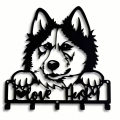 Wieszak na klucze i smycze pies husky love