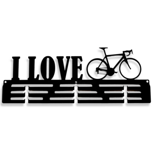 Metalowy wieszak na medale dla rowerzystów I love rower